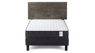 JUEGO DE DORMITORIO ROSEN CAMA EUROPEA WAVE 1.5 PLAZAS + RESPALDO TABOR GRAFITO