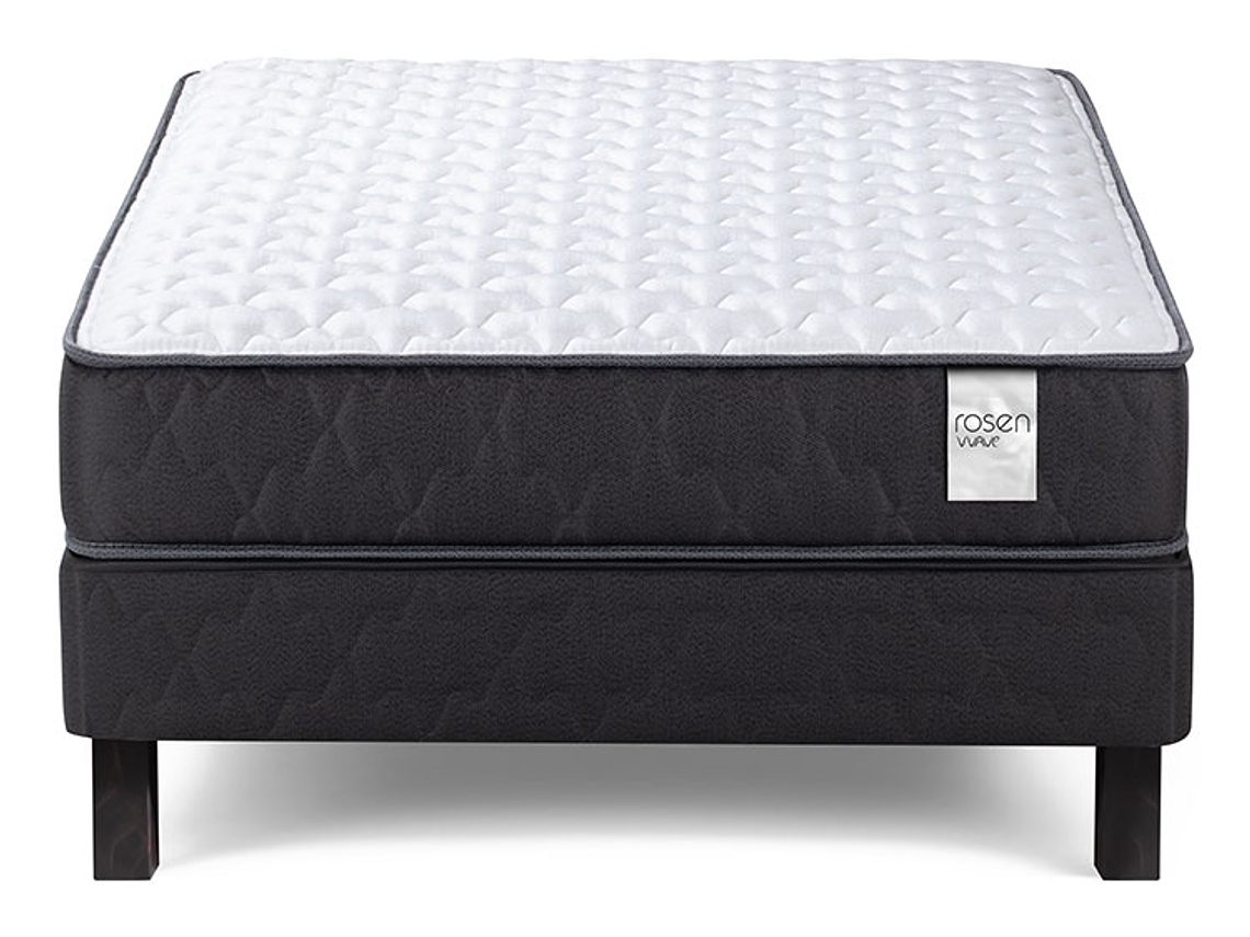 JUEGO DE DORMITORIO ROSEN CAMA EUROPEA WAVE 1.5 PLAZAS + RESPALDO TABOR GRAFITO 3