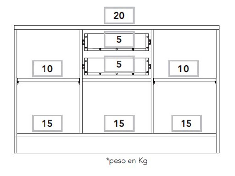BUFFET TUHOME HOME OFF SOFT 14 PUERTAS 2 CAJONES NEGRO 2