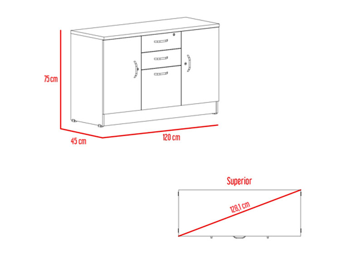 BUFFET TUHOME HOME OFF SOFT 14 PUERTAS 2 CAJONES NEGRO 4