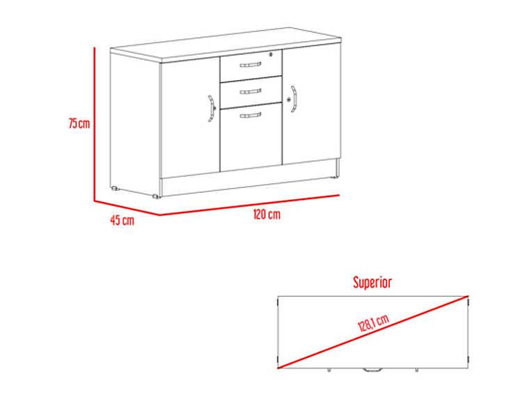 BUFFET TUHOME HOME OFF SOFT 14 PUERTAS 2 CAJONES NEGRO 4