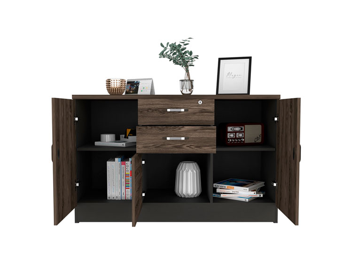 BUFFET TUHOME HOME OFF SOFT 14 PUERTAS 2 CAJONES NEGRO 5