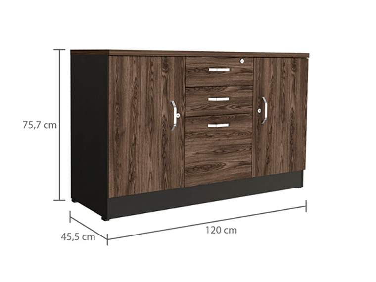 BUFFET TUHOME HOME OFF SOFT 14 PUERTAS 2 CAJONES NEGRO 9