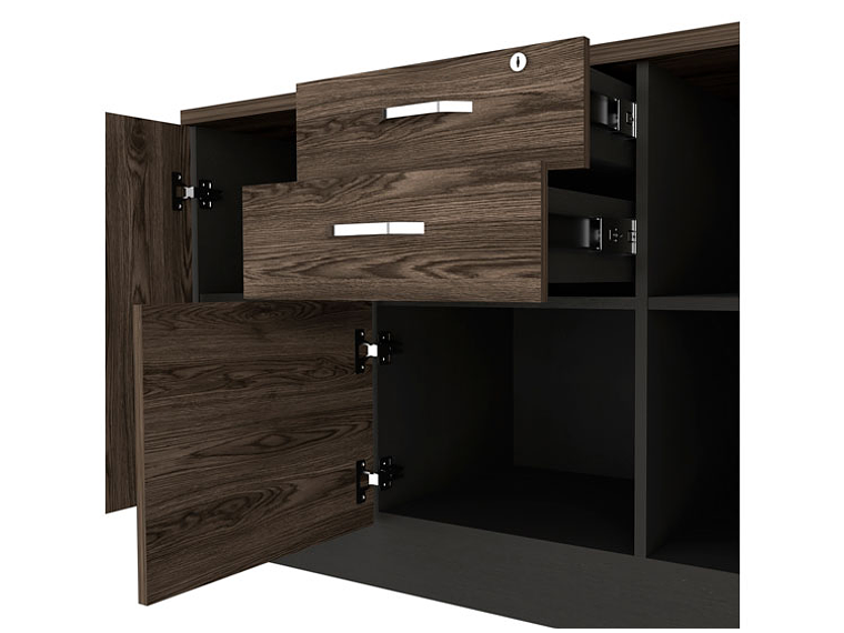 BUFFET TUHOME HOME OFF SOFT 14 PUERTAS 2 CAJONES NEGRO 10