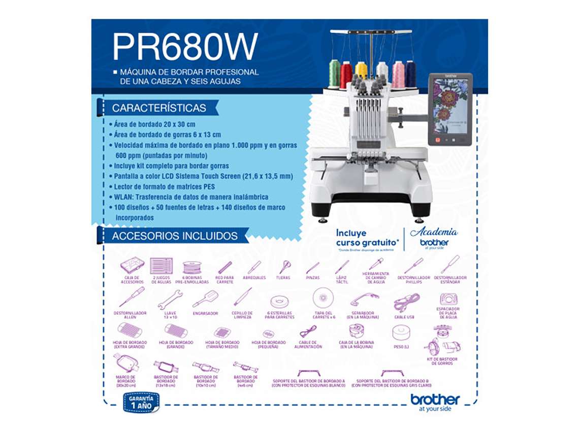 BORDADORA BROTHER PR680W 7