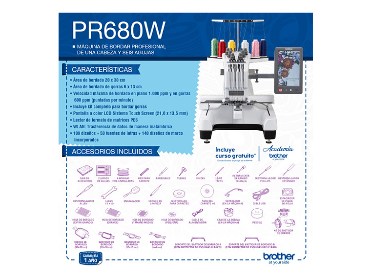 BORDADORA BROTHER PR680W 7