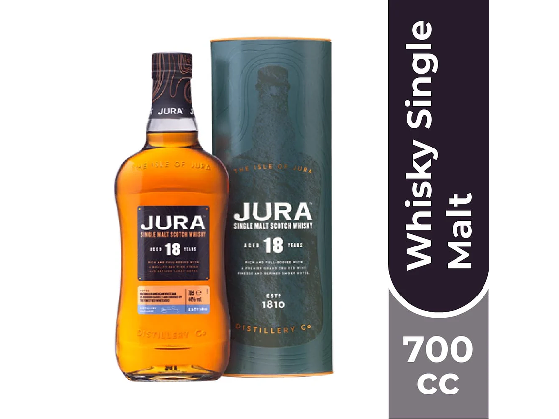 WHISKY JURA BOTELLA VIDRIO 700 CC MALT 18 AÑOS 1