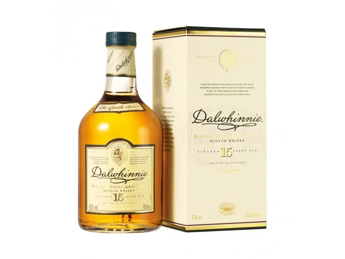 WHISKY SINGLE MALT DALWHINNIE BOTELLA VIDRIO 15 AÑOS 1