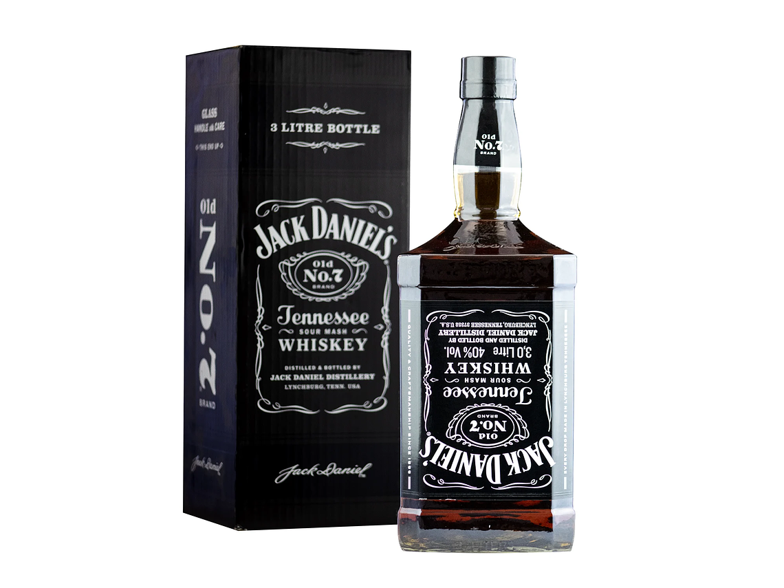 WHISKY JACK DANIEL'S BOTELLA VIDRIO 3 L BOTELLON DANIELS Nº7 1