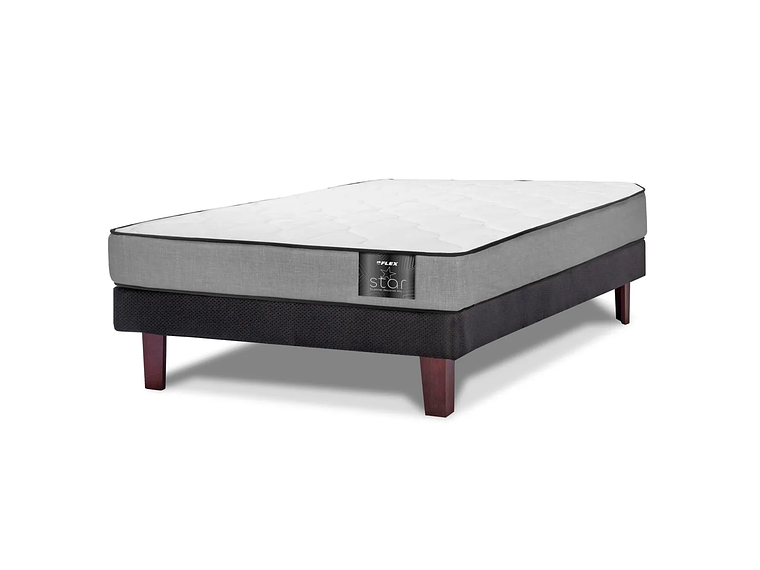 CAMA EUROPEA FLEX FLAT BLACK STAR 1.5 PLAZAS 2