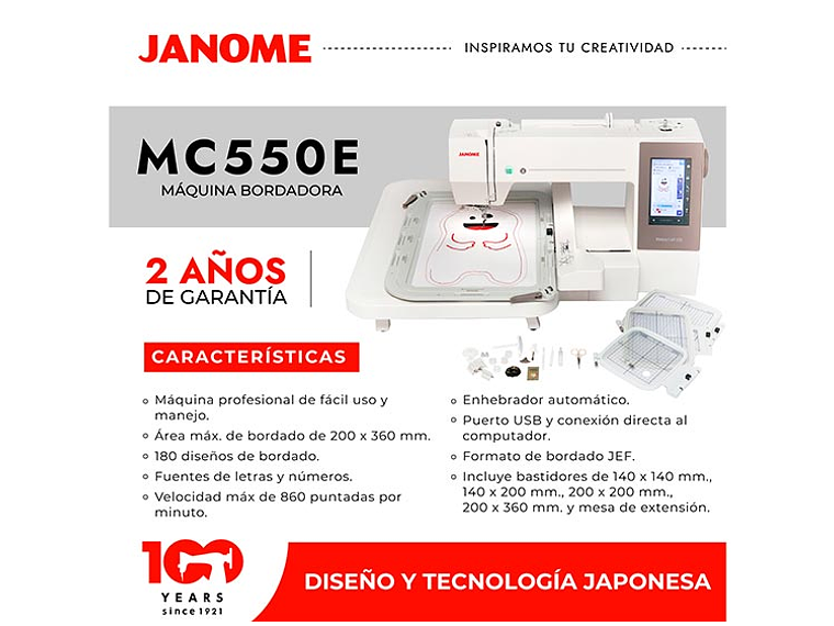 MAQUINA BORDADORA JANOME MC550E 8