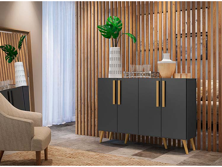 BUFFET BE DESIGN RETRO VIENA NEGRO 4P 5