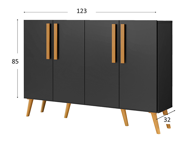 BUFFET BE DESIGN RETRO VIENA NEGRO 4P 6
