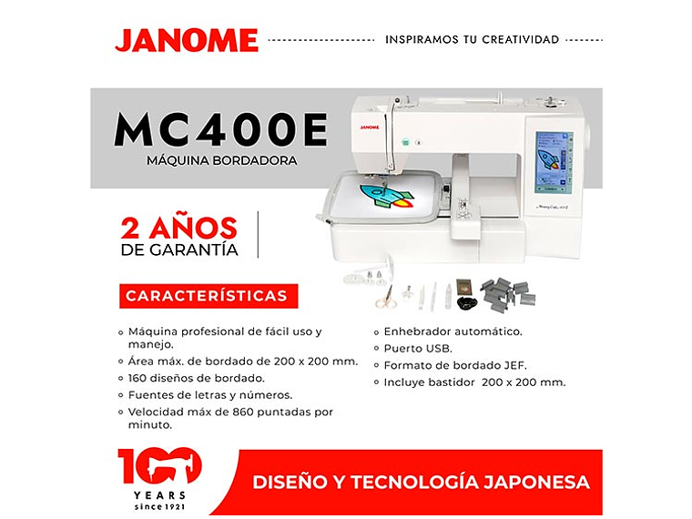 MAQUINA BORDADORA JANOME MC400E 8