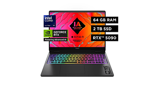 NOTEBOOK GAMER HP OMEN MAX 16-AH0005LA INTEL CORE ULTRA 9 64GB RAM 2TB SSD NVIDIA RTX 5090 16.2”