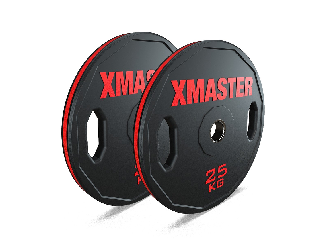 Par Discos Olímpicos Rubber Hand Grip 25kg | XMASTER 1