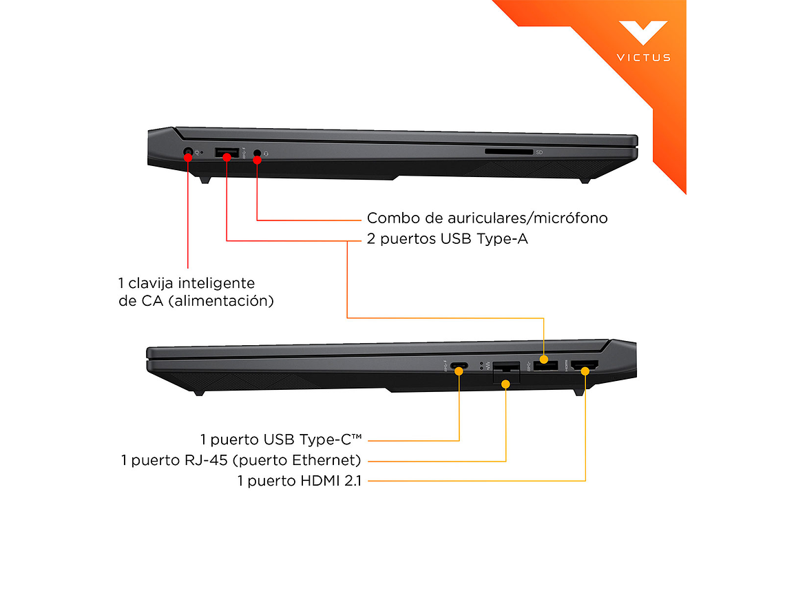 NOTEBOOK GAMER HP VICTUS 15-FA2014LA INTEL CORE I5 16GB RAM 512GB SSD NVIDIA RTX 3050 15.6” 5