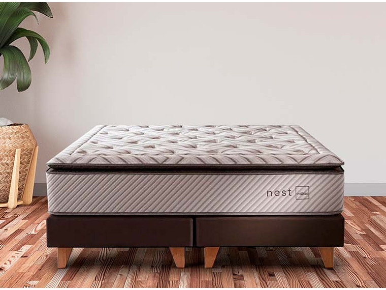 JUEGO DE DORMITORIO ROSEN CAMA EUROPEA NEST 2 PLAZAS + MADERAS BRERA 4