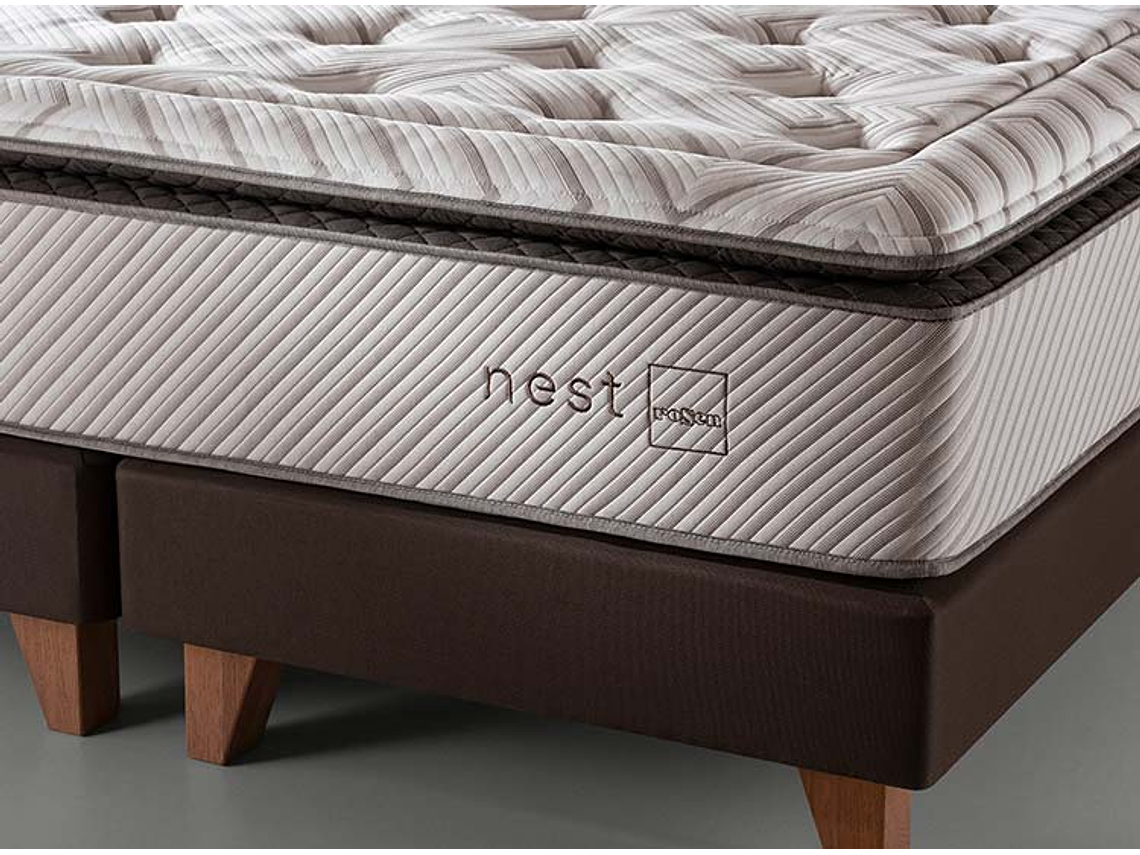 JUEGO DE DORMITORIO ROSEN CAMA EUROPEA NEST 2 PLAZAS + MADERAS BRERA 7