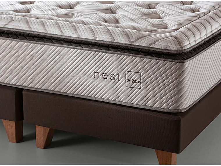 JUEGO DE DORMITORIO ROSEN CAMA EUROPEA NEST 2 PLAZAS + MADERAS BRERA 7