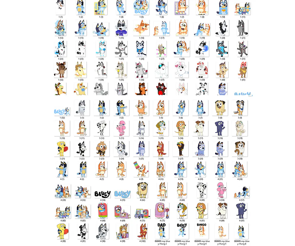 Kit digital bluey png clipart, papel digital 2