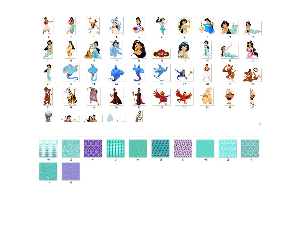 Kit digital aladdin png clipart, papel digital 2