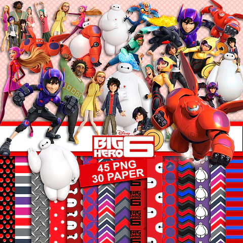 Kit digital big hero png clipart, papel digital