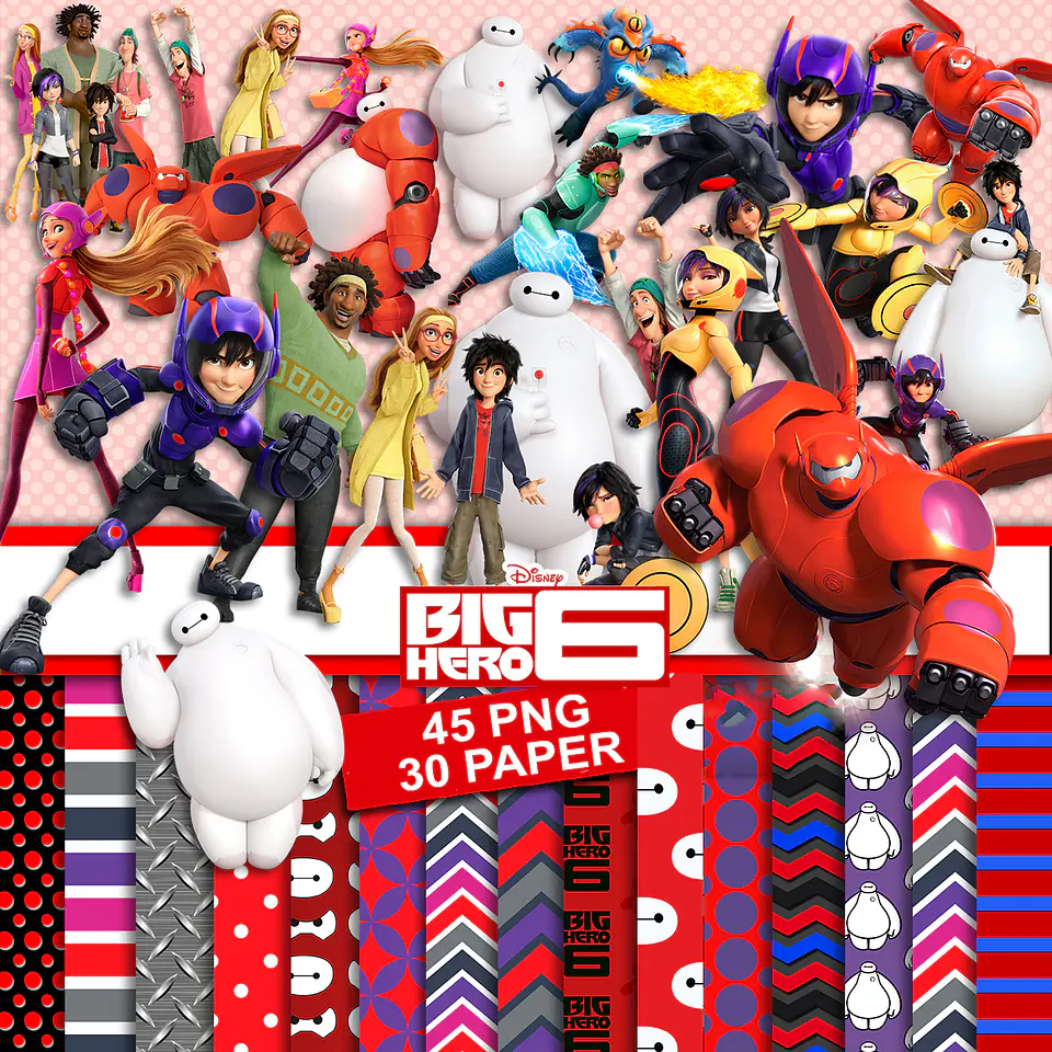 Kit digital big hero png clipart, papel digital 1