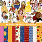 Kit digital bela e a fera png, svg clipart, papel digital - Thumbnail 1