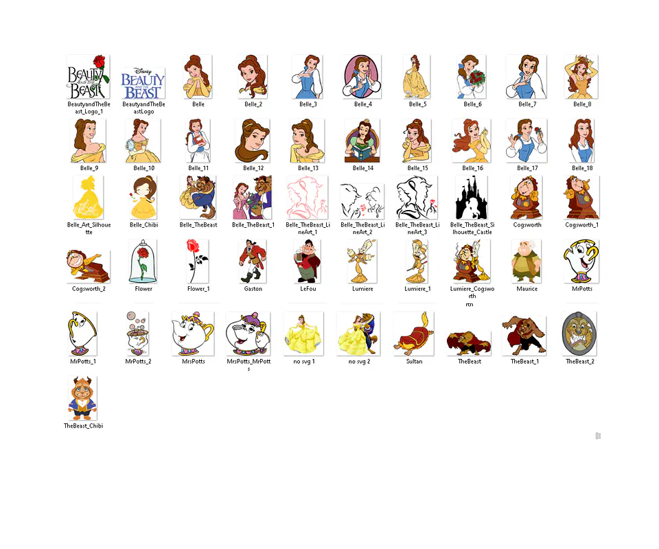Kit digital bela e a fera png, svg clipart, papel digital 2
