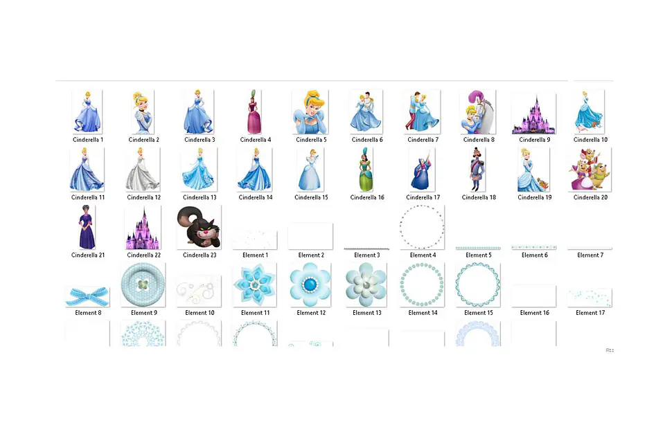 Kit digital cinderela png clipart, papel digital 2