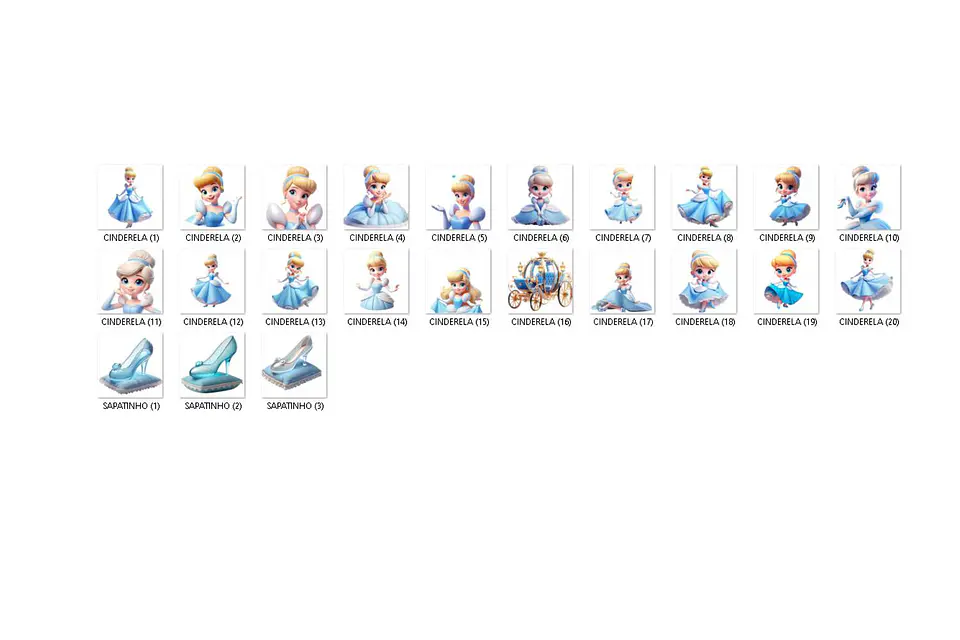 Kit digital cinderela png clipart, papel digital 3