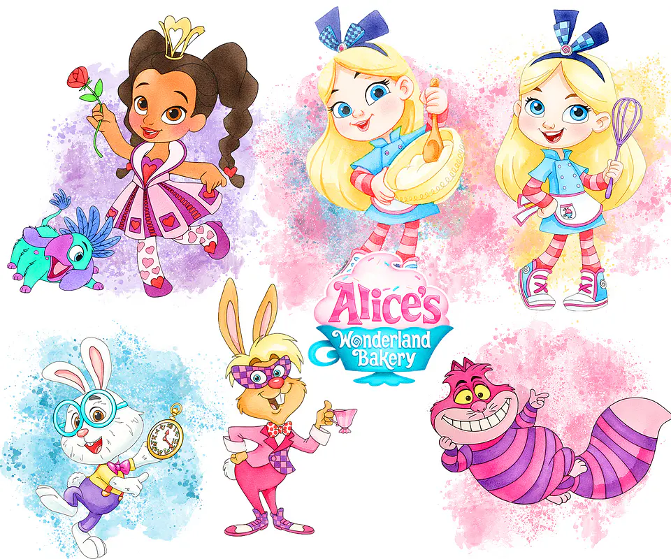 Kit digital alice aquarela png clipart digital 1