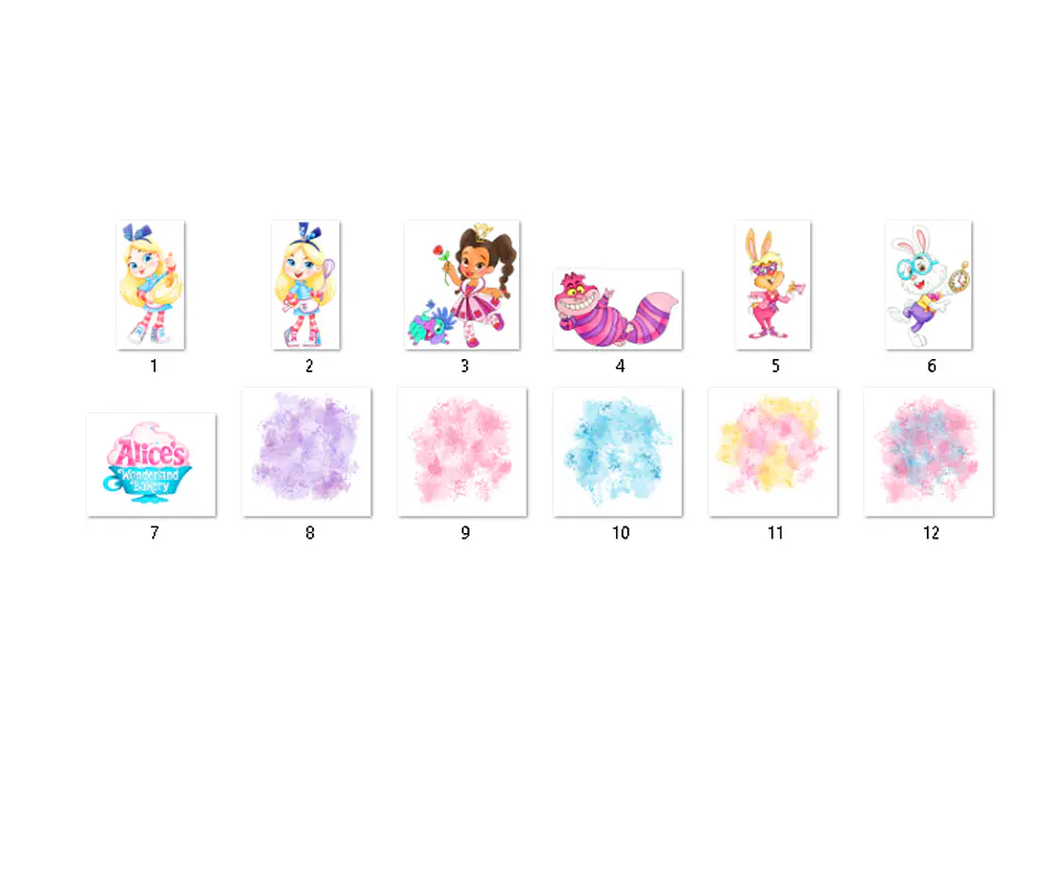 Kit digital alice aquarela png clipart digital 2