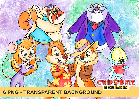 Kit digital tico e teco aquarela png clipart digital