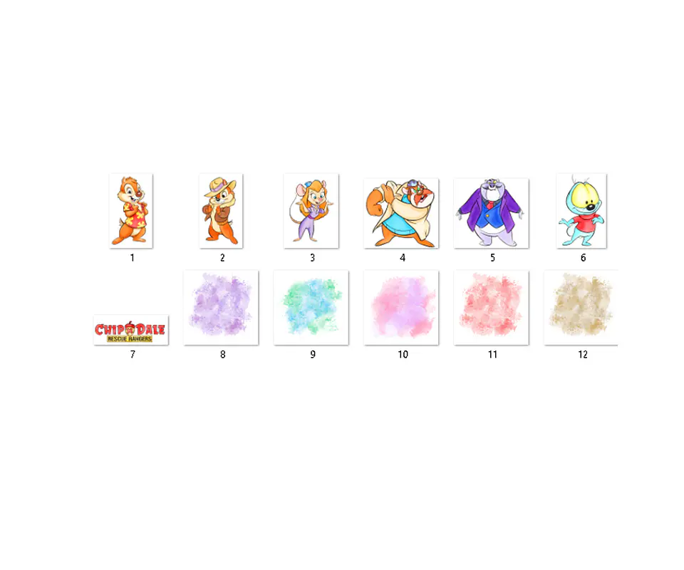 Kit digital tico e teco aquarela png clipart digital 2