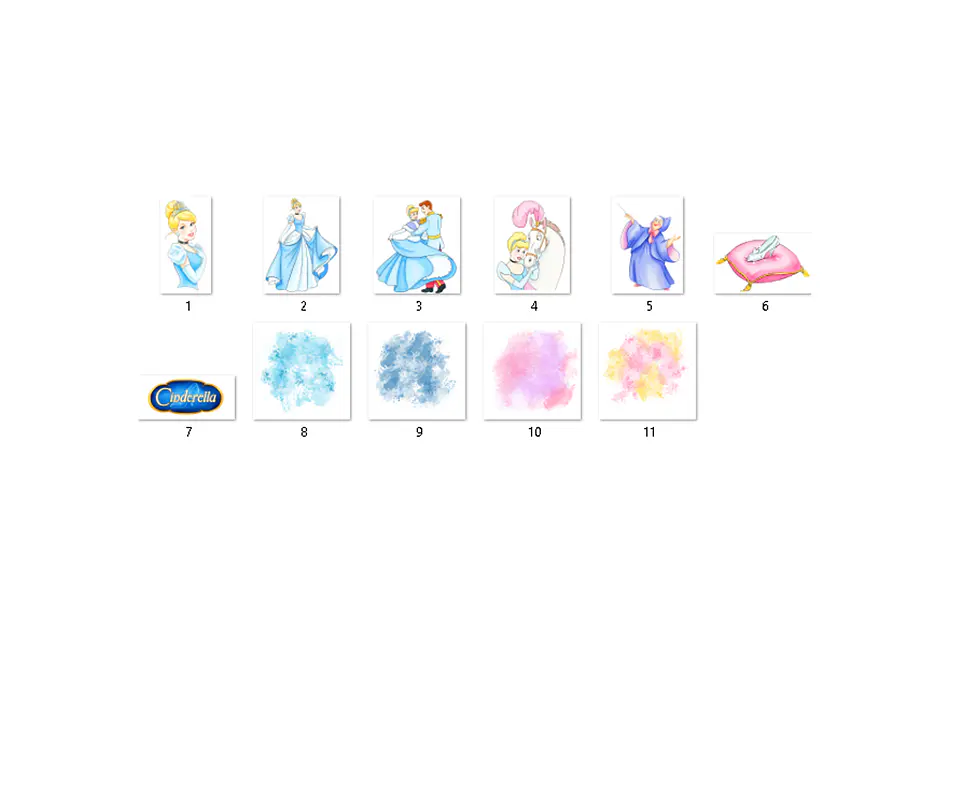 Kit digital cinderela aquarela png clipart digital 2