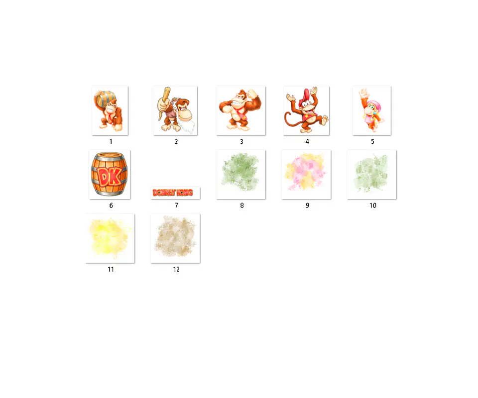 Kit digital donkey kong aquarela png clipart digital 2
