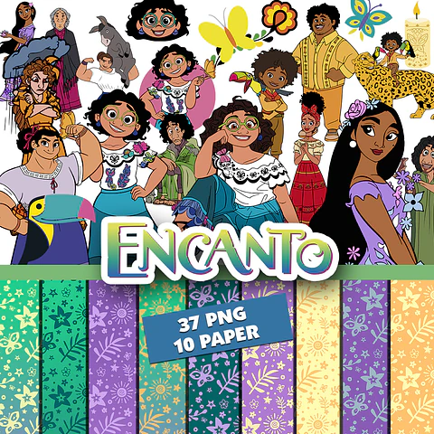 Kit digital encanto png clipart, papel digital