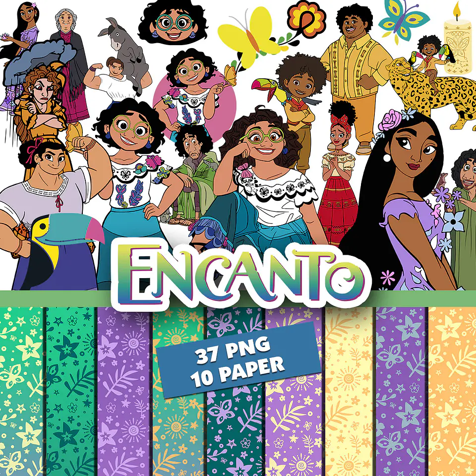 Kit digital encanto png clipart, papel digital 1