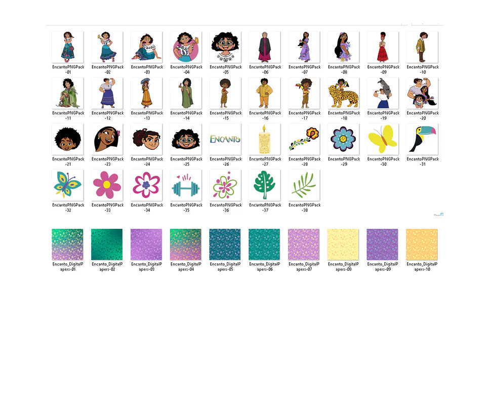 Kit digital encanto png clipart, papel digital 2