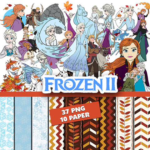 Kit digital frozen 2 png clipart, papel digital