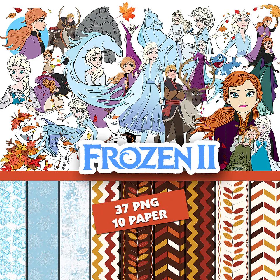 Kit digital frozen 2 png clipart, papel digital 1