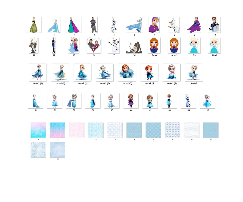 Kit digital frozen png clipart, papel digital 2