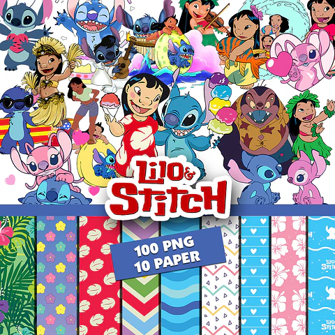 Kit digital stitch png clipart, papel digital
