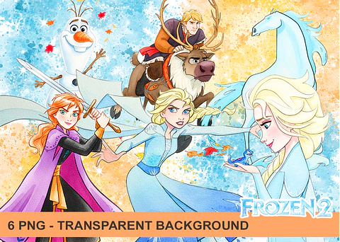 Kit digital frozen 2 aquarela png clipart digital