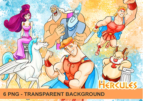Kit digital hércules aquarela png clipart digital