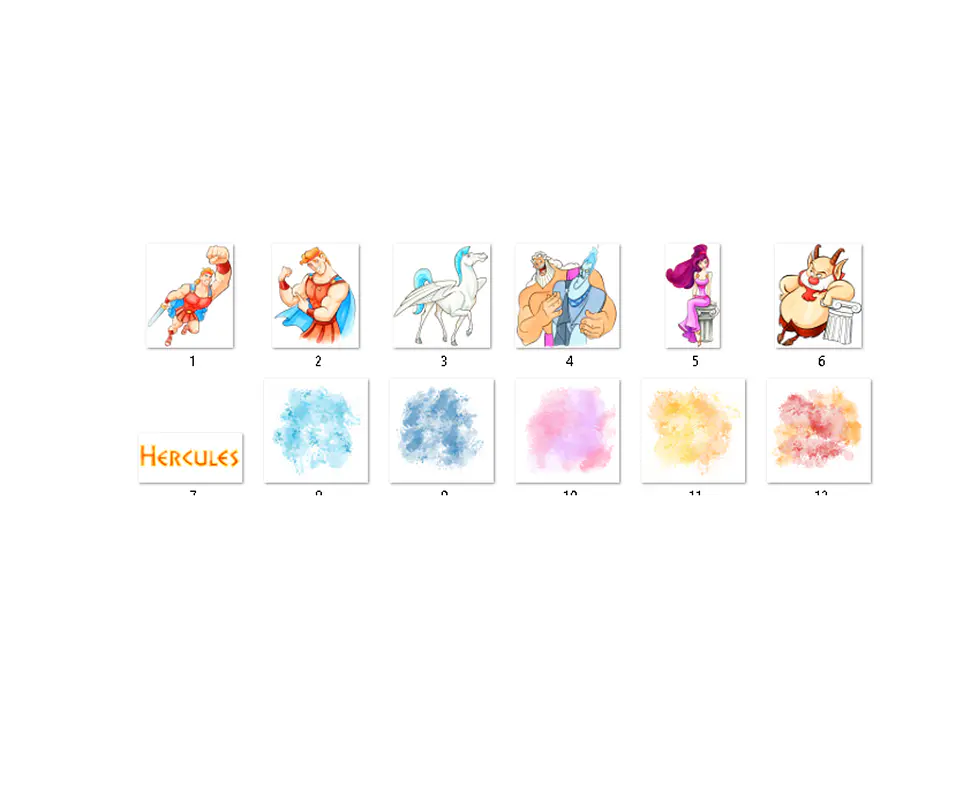 Kit digital hércules aquarela png clipart digital 2