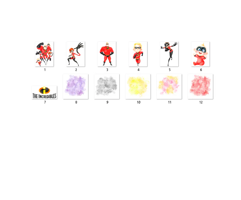 Kit digital os incríveis aquarela png clipart digital 2