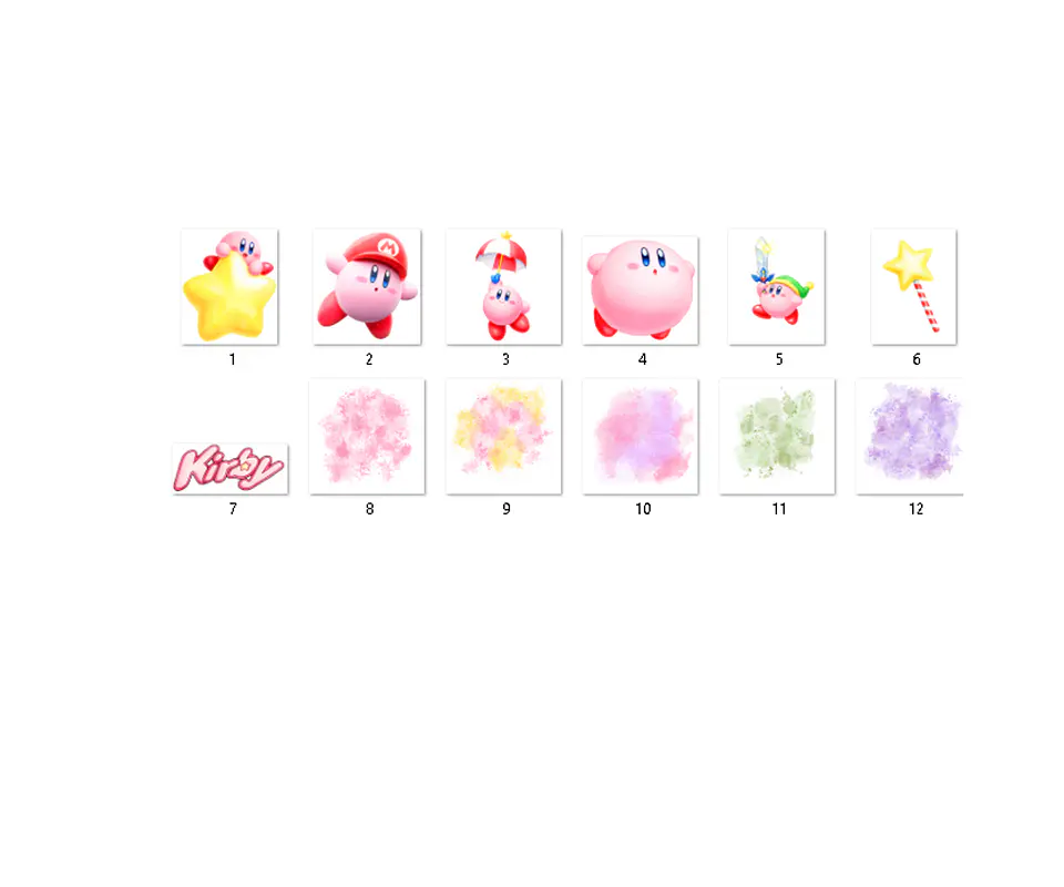 Kit digital kirby aquarela png clipart digital 2